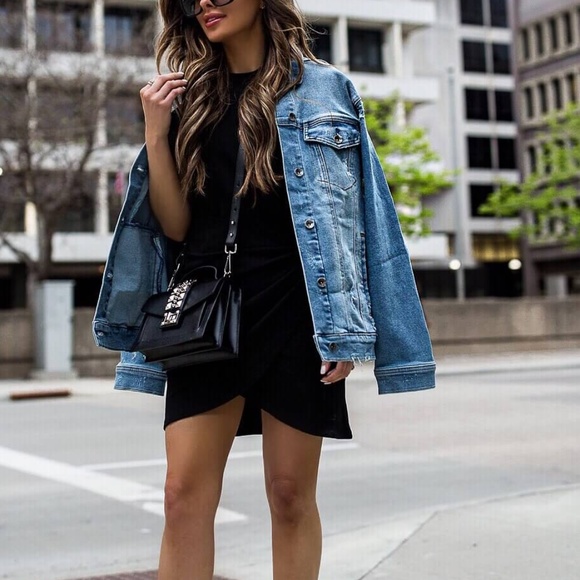 Max Studio Jackets & Blazers - Max Studio Classic Distressed Denim Jacket Small